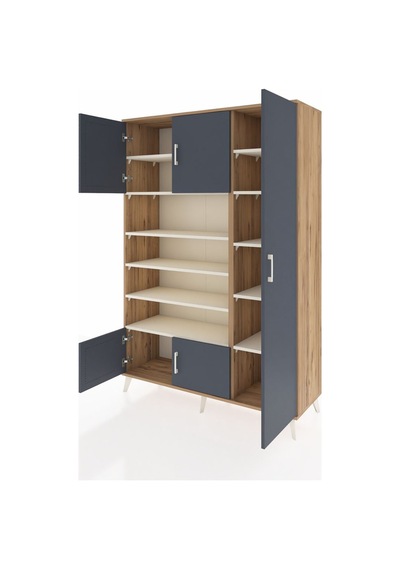 Hyperion Dolap 11 Raflı 5 Kapaklı 132x44x195 Çam-antrasit/aytaşı Çam Hyperion Dolap 11 Raflı 5 Kapaklı 132x44x195 Çam-antrasit/aytaşı Çam