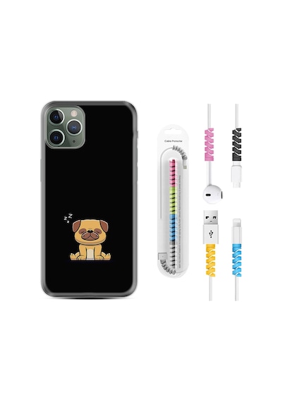 Apple Uyumlu iPhone 11 Pro Max Kılıf Kablo Koruyuculu Uyuyan Köpek 1875