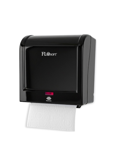 Flosoft F398 Diva Sensörlü Kağıt Havlu Makinesi, Fotoselli Otomatik Havlu Verici 21 Cm Siyah