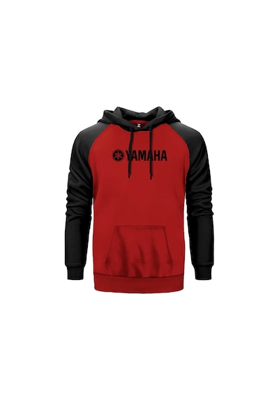 Ymh Logotext Kırmızı Renk Reglan Kol Sweatshirt Kırmızı