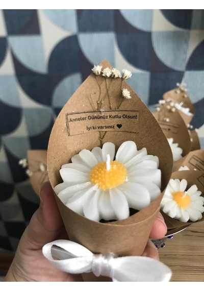 Bernami Mumluk Şamdanpinterest 15 Adet Papatya Kokulu Buket Mumler, Düğün, Nişan, Söz, Kadınlar Ve Anneler Günü Hediyesi Diğer