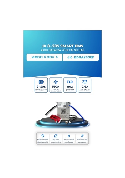 Jk Smart Bms Akıllı Batarya Yönetim Sistemi 8 20s 150a 0.6a Aktif Balans Jk-bd6a20s8p