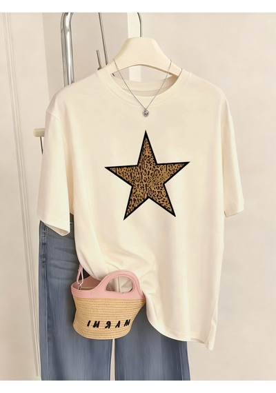 Noıssey Urban Pop Graphic Kadın Tişört Koleksiyonukod 5382 Bej