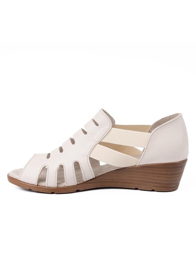 Mammamia D26ys-2855 Kadın Hakiki Deri Dolgu Taban Comfort Sandalet Krem Mammamia D26ys-2855 Kadın Hakiki Deri Dolgu Taban Comfort Sandalet Krem