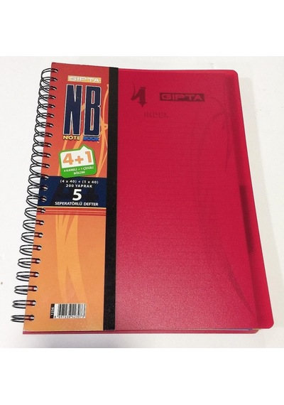 Gıpta Nb 4+1 200 Yaprak Sipralli Ayraçlı Defter