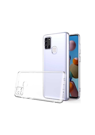 Fibaks Galaxy A21s Uyumlu Kılıf Kamera Korumalı Şeffaf Ultra Ince Esnek Renksiz Silikon Kapak