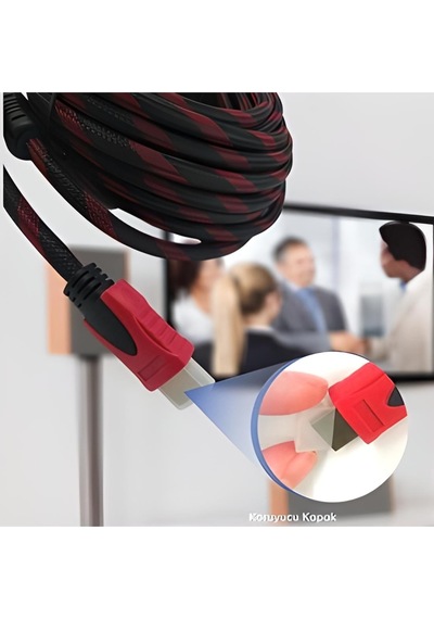 Hdmı Kablosu 10 Metre Hdtv Bilgisayar Uydu Görüntü Ses Full Hd Sargılı Görüntü Aktarma Kablosu