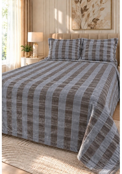 Kapreo Home Hennesey 3 Parça Comforter Yorgan Yatak Örtüsü Seti Çift Kişilik 240x260 Koyu Gri
