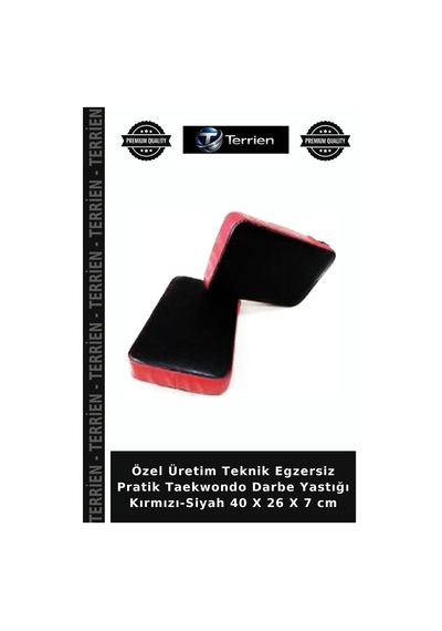 Özel Üretim Teknik Egzersiz Pratik Taekwondo Darbe Yastığı Kırmızı-siyah 40 X 26 X 7 Cm