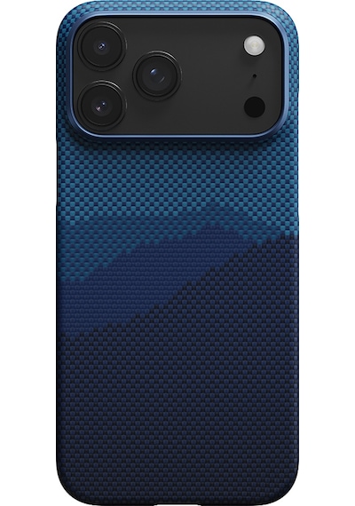 Apple Uyumlu iPhone 17 Pro Max Kılıf M-safe Şarjlı Aramid Fiber Pitaka Tactile Woven Starpeak Serisi Mavi Mavi
