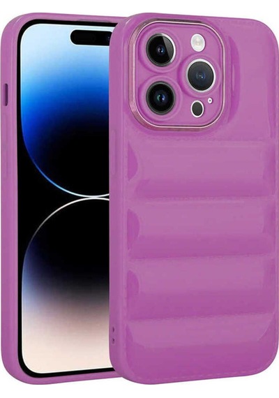 Apple Uyumlu iPhone 14 Plus Kılıf Kamera Korumalı Parlak Airbag'li Zore Galya Kapak Mor