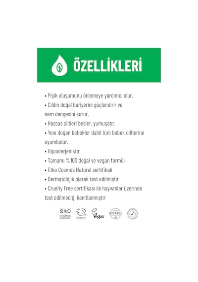 Siveno %100 Doğal Bebek Pişik Önleyici Jel Krem Çinko Hassas Hipoalerjenik Vegan Bakım Kremi 50 Ml
