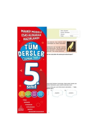 Tüm Dersler Yaprak Test 5. Sınıf / Yunus Emre Çekiç