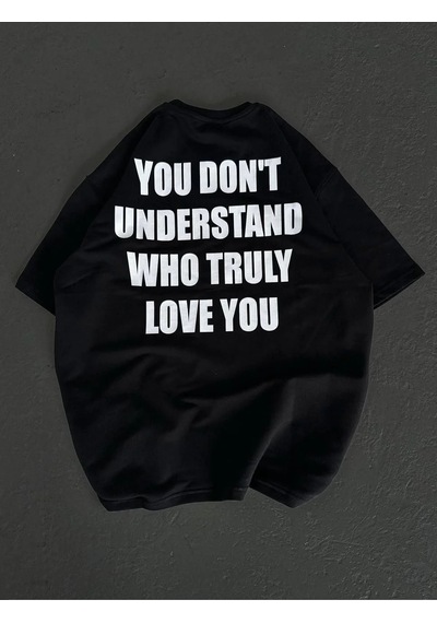 Assema Kadın Baskılı T-shirt Kısa Kol Bisiklet Yaka Regular Fit Rahat Kalıp Günlük Tişört - Siyah Çok Renkli