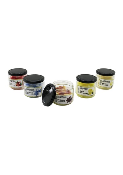 Gül Mum Handmade Kokulu Mum Limon Çilek Okyanus Vanilya Çikolata Büyük Cam Kavanoz - 30'li Paket Diğer