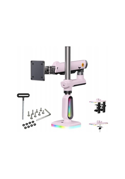 Tr North Bayou Nb J7 Profesyonel Rgb Aydınlatmalı 32-60 İnç Amortisörlü Oyuncu Monitör Kolu Pembe 2-20 Kg