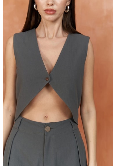 Mai Collection Mai Studios Co. Montana Antrasit Yelek Pantolon Takım Antrasit