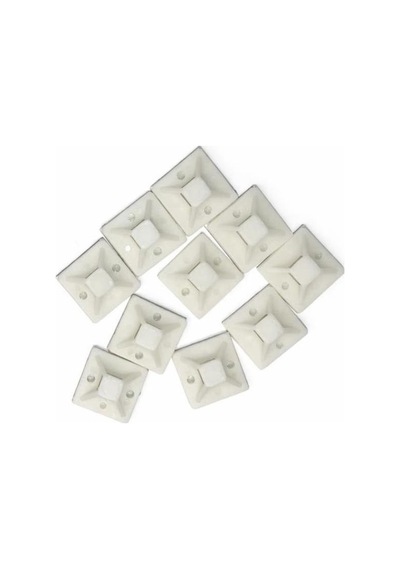 Şahnet 20x20 Yapışkan Kroşe 10 Adet - Vida Delikli Kablo Düzenleme Canble Mount