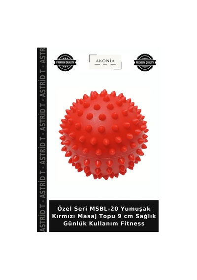 Özel Seri Msbl-20 Yumuşak Kırmızı Masaj Topu 9 Cm Sağlık Günlük Kullanım Fitness
