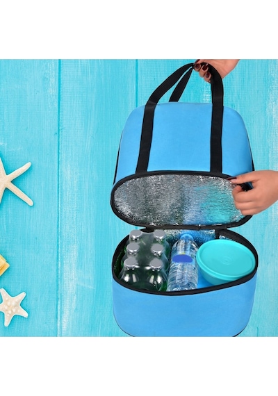 Next Craft Plaj Çantası Piknik Çantası Termos Çanta Isı Yalıtımlı Sıcak Soğuk Tutucu Çanta 26 Lt. 2 Bölmeli Mavi