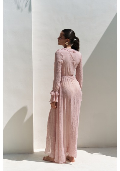 Mai Collection Mai Studios Co. Freya Pembe Uzun Elbise Pembe