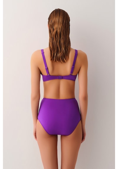 Suwen Yüksek Bel Pileli Bikini Alt Sbn26700c099 Mor