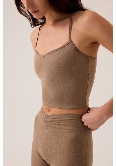 Los Ojos X Ece Mocha Melanj Kalp Yaka Spor Sütyeni Sweetheart Neck Top Mocha Melanj Mocha Melanj