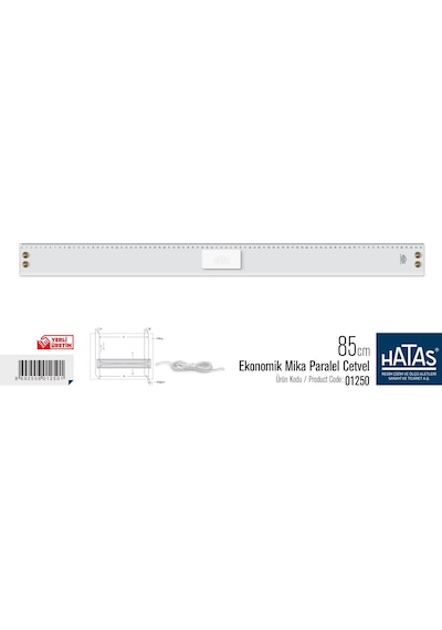 Hatas 01250 Ekonomik Mika Paralel Cetvel 85 CM Şeffaf