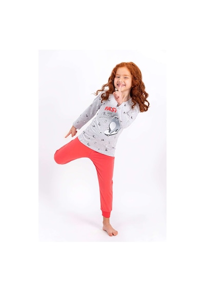 Rolypoly Fast And Cute Karmelanj Kız Çocuk Pijama Takımı 5274-25254 Kar Melanj