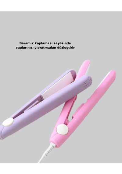 Mini Seramik Saç Düzleştirici Kompakt Boy, 180 C Hızlı Isınma, Seyahat Tipi