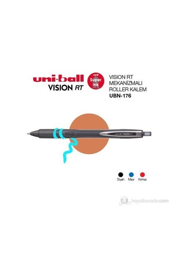 Uniball Ubn-176 Vision Rt Mekanik Roller Kalem 0.6 Mm Siyah Siyah