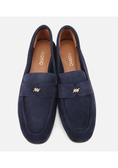 Hotiç Kadın Süet Deri Lacivert Yumuşak Dokulu Klasik Loafer