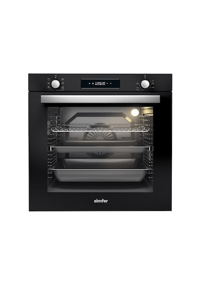 Simfer 8 Fonksiyon Siyah Multi Turbo Dijital 3'lü Ankastre Set (7381 Fırın + 3653 Ocak + 8611 Davlumbaz)