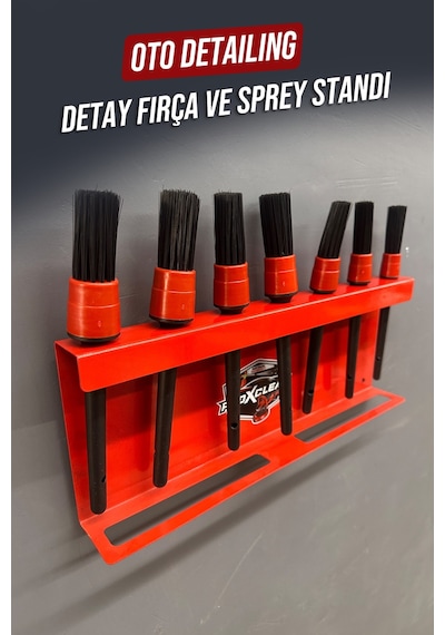 Premium Detay Fırça Ve Sprey Standı- Duvar Tipi Metal Oto Kuaför Düzenleyici