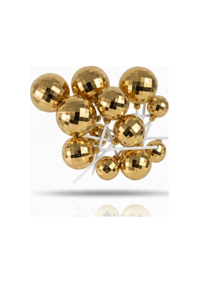 Disko Top Altın Gold Pasta Ve Tatlı Üzeri Dekoratif Süs