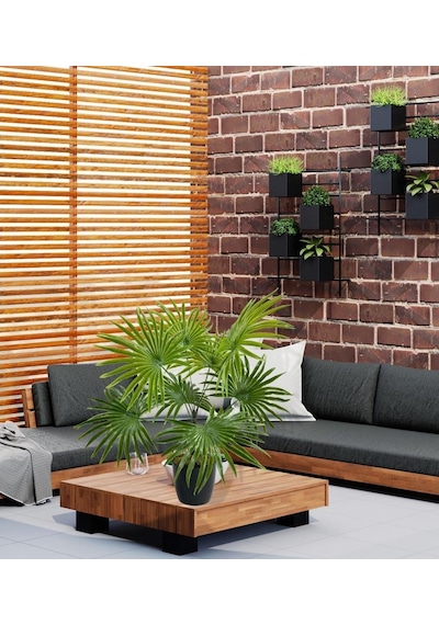 Yapay Çiçek Yelpaze Palmiye 8 Dal 50x40Cm Salon Çiçeği Plastik Si