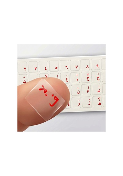 Arapça Klavye Sticker Şeffaf Parlak Harf Etiketi Laptop Ve Pc İçin Kırmızı Harfleri Diğer