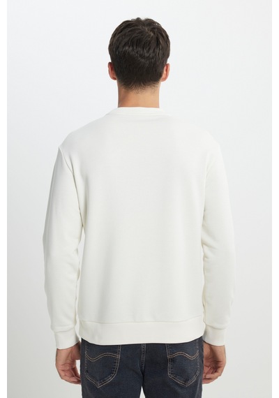 Lee Regular Fit Normal Kesim Bisiklet Yaka Kırık Beyaz Sweatshirt L232501102 Beyaz