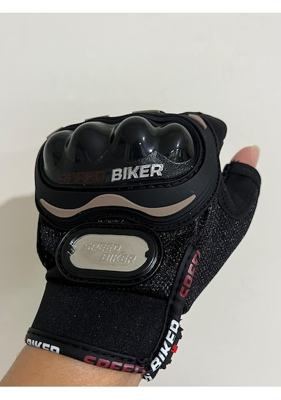 Speed Biker Kısa Parmak Yazlık Motosiklet Eldiveni Siyah Ce En 13594  Sertifikalı