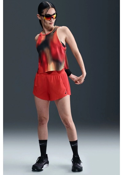 Nike Dri Fit Adv Art Crop Womens Tank Red Kadın Crop Koşu Atleti Kırmızı
