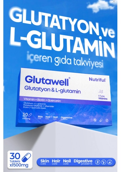 Nutriful Glutawell Glutatyon Ve L-Glutamin İçeren Takviye Edici Gıda 30 Tablet