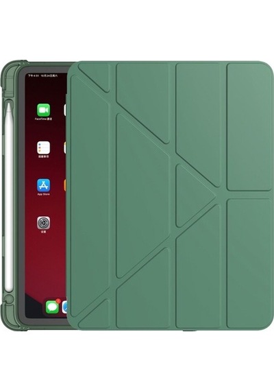Apple Uyumlu iPad Air 4 10.9 Kılıf Kalem Bölmeli Trifolding Case A2072 A