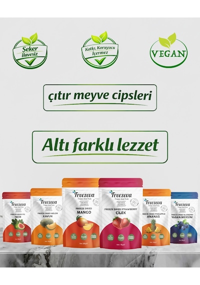 Freezeva Freeze Dried Kuru Meyve 6'lı Tanışma Paketi 110 G