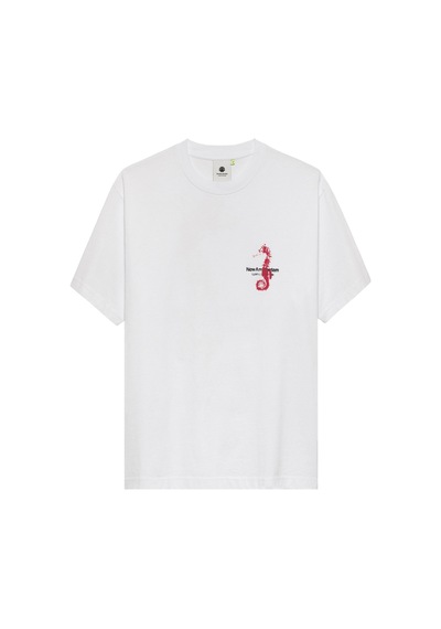 New Era Erkek Denizatı Baskılı Tişört Regular Fit S-xl Beyaz