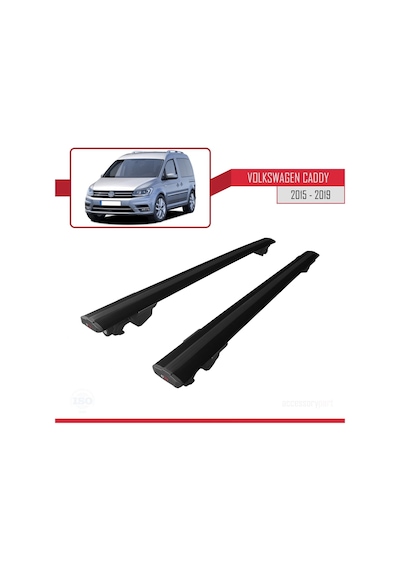 Volkswagen Caddy 2015-2019 Arası İle Uyumlu Hook Model Anahtar Kilitli Ara Atkı Tavan Barı Siyah