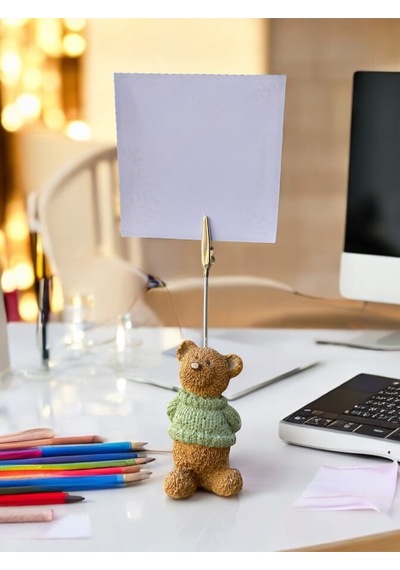 Sevimli Ayıcık Teddy Fotoğraf Not Tutacağı Hediyelik Not Tutucu Kahve