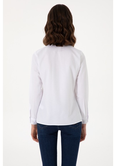 U.s. Polo Assn. Kadın Beyaz Gömlek Basic 50298103-vr013 Beyaz