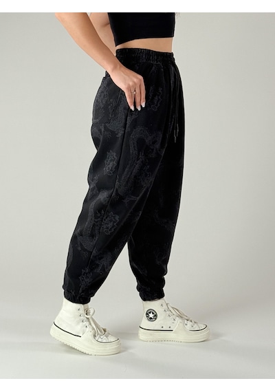 Cocopelli Dragon Desenli Kadın Jogger Pantolon Coc1008 Desenli