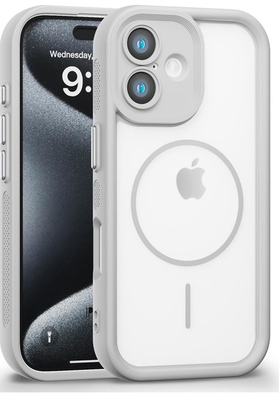 Apple Uyumlu iPhone 16 Plus  Kamera Korumalı Magsafe Wireless Şarj Özellikli Mat Silikon Gri Renkli Silikon Telefon Kılıfı