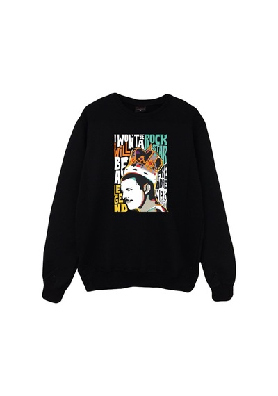 Çocuk Sweatshirt Queen Baskılı Siyah